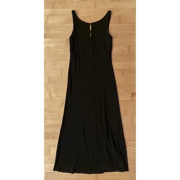 VTG Lauren Ralph Lauren Black Keyhole Midi Sleeveless Dress Y2K M - Picture 1 of 4